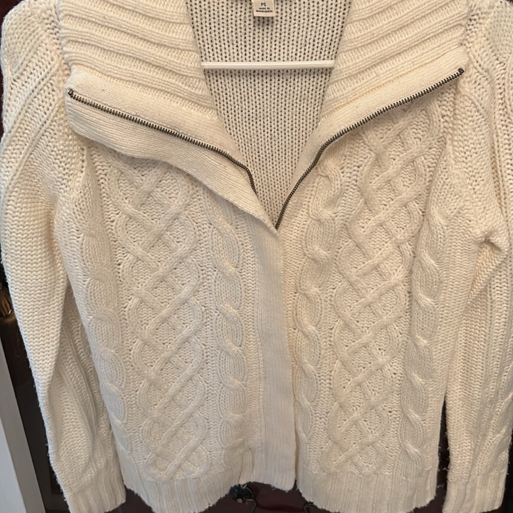 St. John's Bay Off-White Cable Knit Turtleneck Sweater